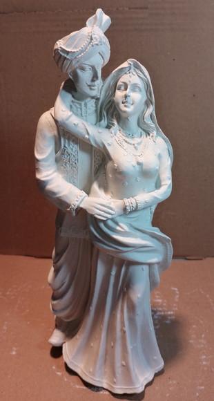 Casal de Marajá Imagens Casal Ciganos do Oriente Gesso Cru