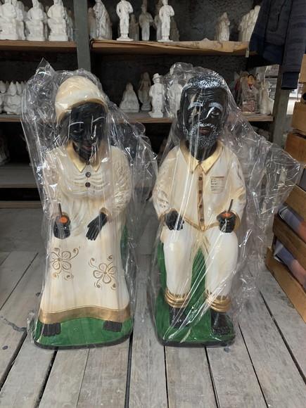 Casal Preto Velho Pai João e Mãe Maria Imagens Grande 60cm