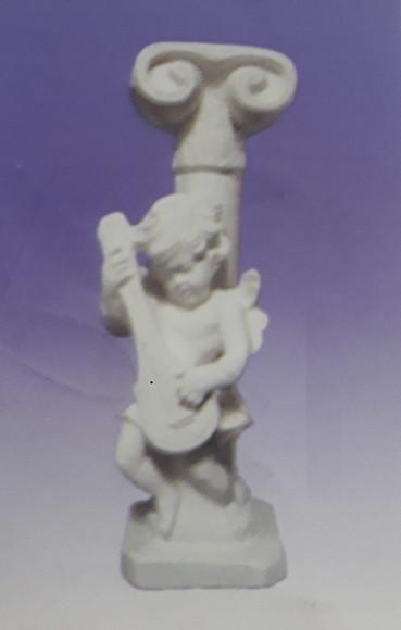 Castiçal Anjo Beta Imagem Anjos Escultura em Gesso Cru
