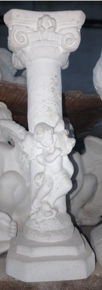 Castiçal Anjo Beta Imagem Anjos Escultura em Gesso Cru