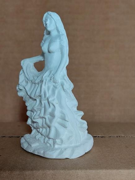 Cigana Imagem em Gesso Cru para Batismo de Bolso 10cm