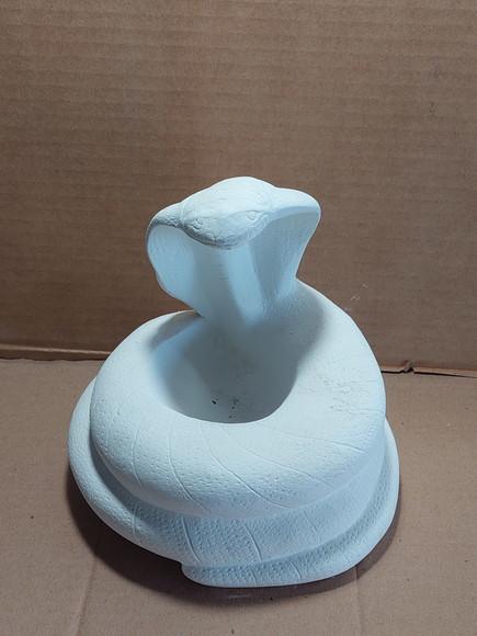 Cobra Naja Imagem Cobra Enrolada Naja Escultura em Gesso Cru