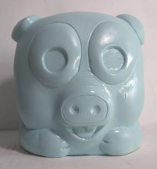 Cofre para Guardar Moedas Porquinho Escultura Gesso Cofre