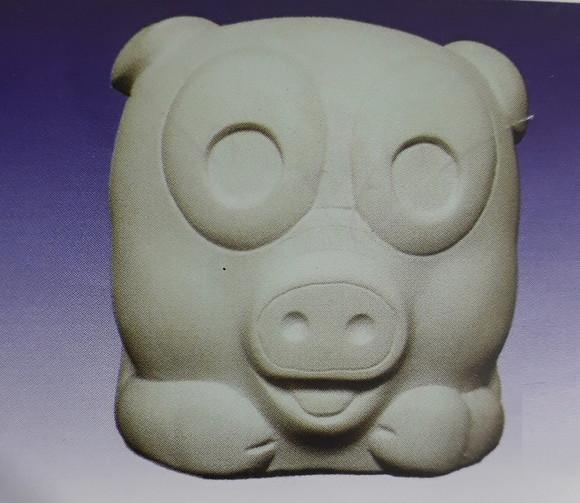 Cofre Rosto de Porquinho Imagem em Gesso Cru
