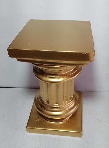 Coluna Grande 40cm Escultura Pedestal Pilar Coluna Dourada