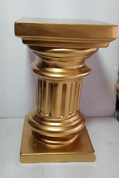 Coluna Grande 40cm Escultura Pedestal Pilar Coluna Dourada