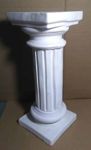 Coluna Romana Reforçada Base Fina 15x15 em Gesso 40cm Altura