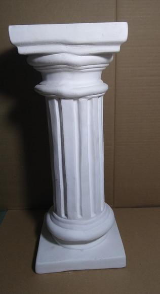 Coluna Romana Reforçada Base Fina 15x15 em Gesso 40cm Altura