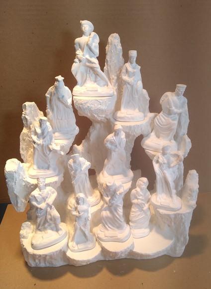 Congá Altar para Orixá com 12 Imagem de Orixás 10cm