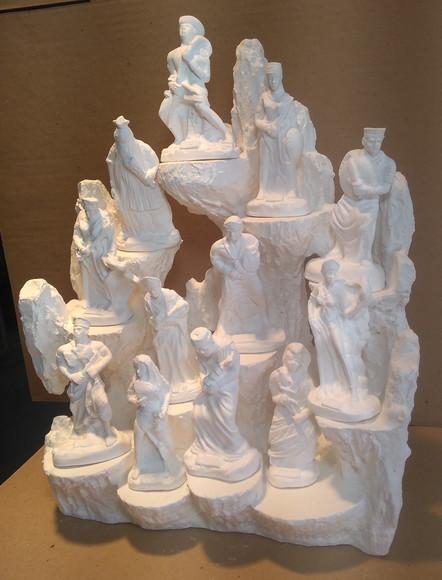 Congá Altar para Orixá com 12 Imagem de Orixás 10cm