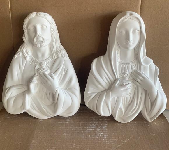 Coração de Maria + Coração de Jesus Placa de Parede