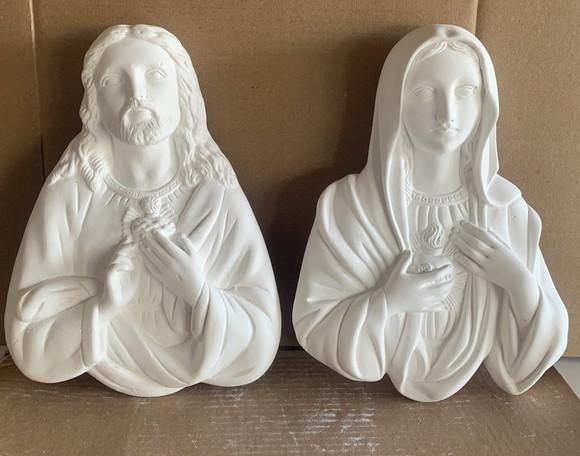 Coração de Maria + Coração de Jesus Placa de Parede