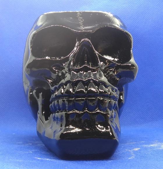 Cranio Caveira com Abertura para Colocar Vela 7 Dias Preto
