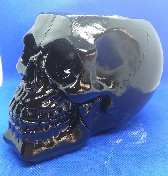 Cranio Caveira com Abertura para Colocar Vela 7 Dias Preto