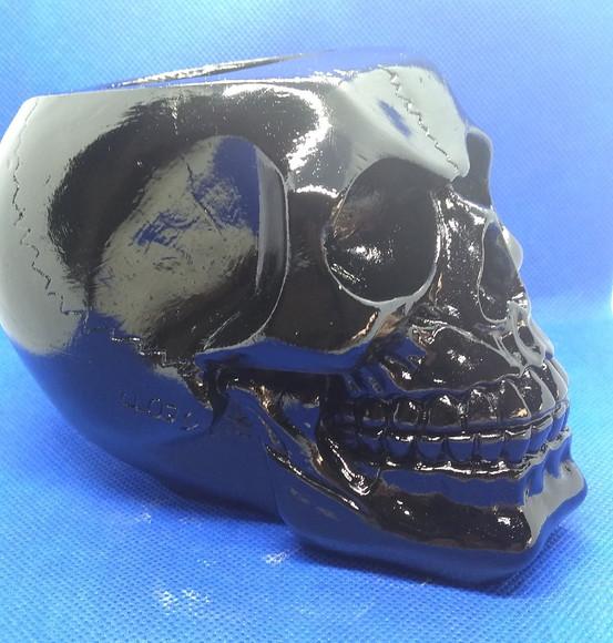 Cranio Caveira com Abertura para Colocar Vela 7 Dias Preto