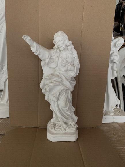 Cristo Abençoando Imagem Jesus Cristo Barroco em Gesso Cru