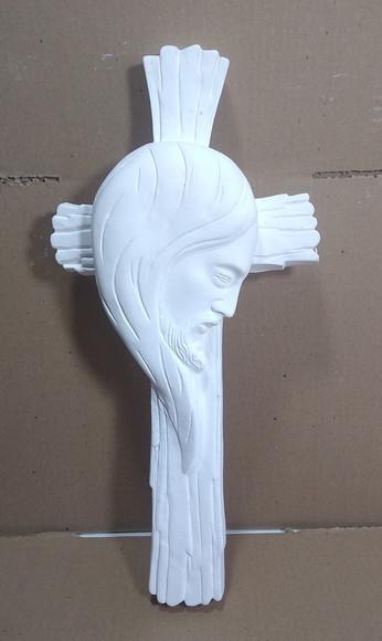 Crucifixo Imagem Rosto de Jesus Cristo Perfil na Cruz