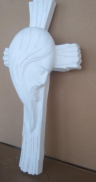 Crucifixo Imagem Rosto de Jesus Cristo Perfil na Cruz