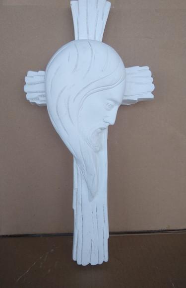Crucifixo Imagem Rosto de Jesus Cristo Perfil na Cruz