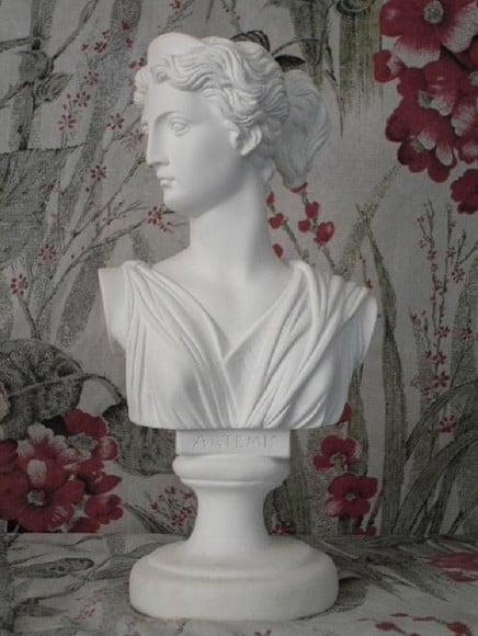 Deusa Ártemis Imagem Busto Ártemis em Gesso Cru