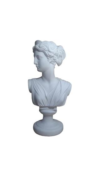 Deusa Ártemis Imagem Busto Ártemis em Gesso Cru