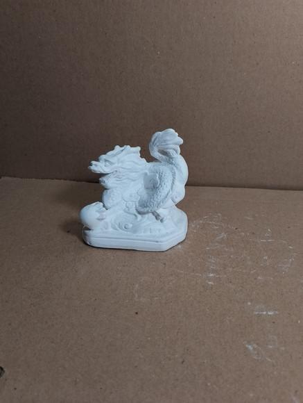 Dragão Filhote Imagem Dragão Criança Escultura Gesso Cru