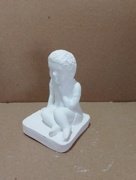 Ere Menino Imagem Menino Africano Ere Escultura Gesso