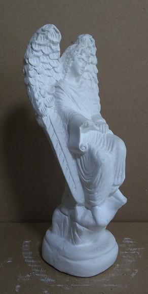 Escultura Anjo Isadkiel Imagem em Gesso Cru para Pintar