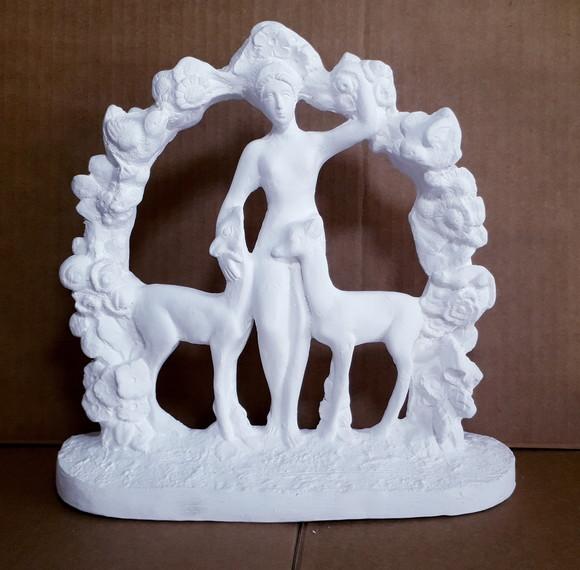 Escultura Ártemis Imagem Deusa Artemis Nova em Gesso Cru