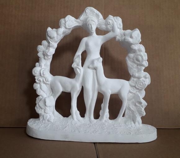 Escultura Ártemis Imagem Deusa Artemis Nova em Gesso Cru