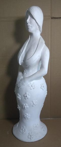 Escultura Baiana Margarida Imagem em Gesso Cru para Pintar
