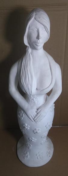 Escultura Baiana Margarida Imagem em Gesso Cru para Pintar