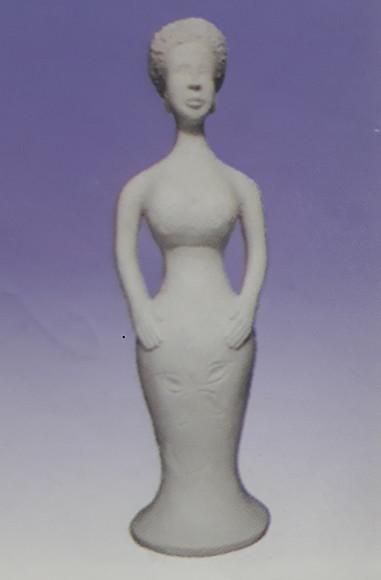 Escultura Baiana Rosa Imagem em Gesso Cru para Pintar