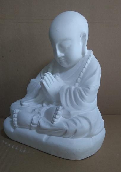 Escultura Buda com Terço Imagem em Gesso para Pintar