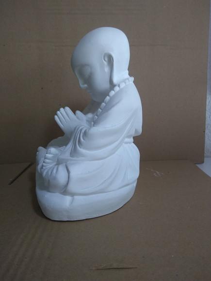 Escultura Buda com Terço Imagem em Gesso para Pintar
