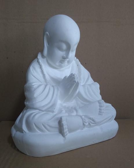 Escultura Buda com Terço Imagem em Gesso para Pintar