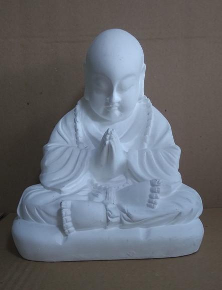 Escultura Buda com Terço Imagem em Gesso para Pintar
