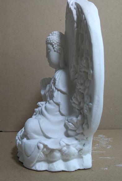 Escultura Buda do Tibet Imagem em Gesso para Pintar