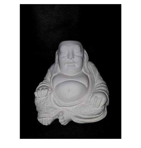 Escultura Buda em Gesso Cru para Pintar Cofre de Dinheiro