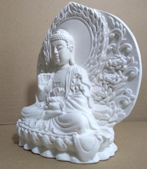 Escultura Buda do Tibet Imagem em Gesso para Pintar