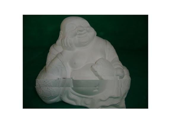 Escultura Buda Feliz Imagem em Gesso Cru para Pintar