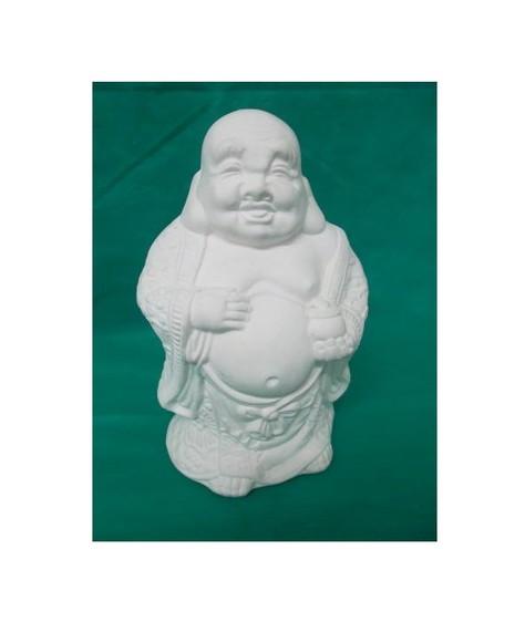Escultura Buda Pote de Ouro Imagem em Gesso Cru para Pintar