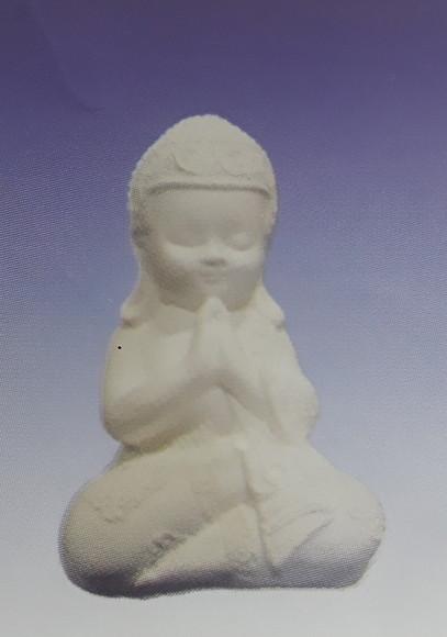 Escultura Buda Namaste imagem em gesso cru para pintar