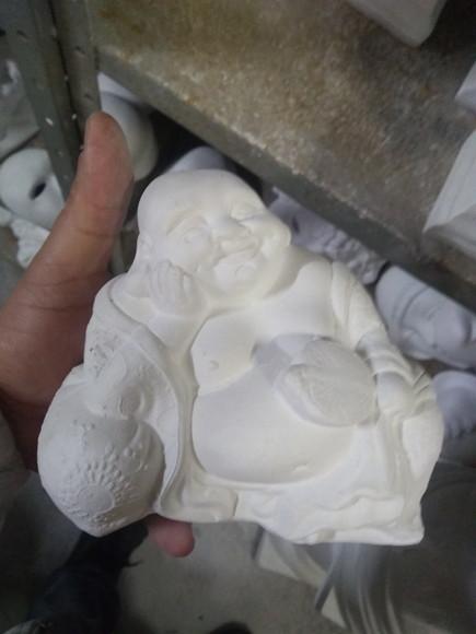 Escultura Buda Feliz Imagem em Gesso Cru para Pintar