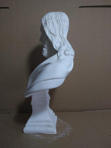 Escultura Busto Coração de Jesus Imagem em Gesso para Pintar