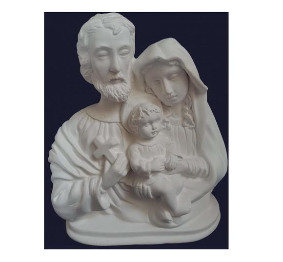 Escultura Busto da Sagrada Família em Gesso Cru para Pintar