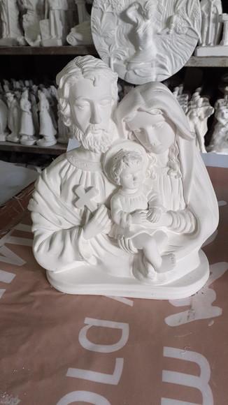 Escultura Busto da Sagrada Família em Gesso Cru para Pintar
