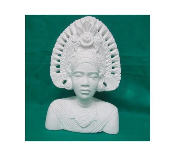 Escultura Busto da Indiana em Gesso Cru para Pintar