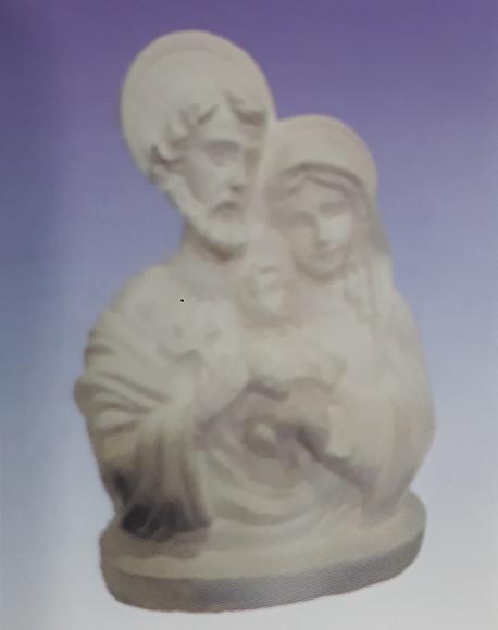 Escultura Busto da Sagrada Família para Pintar em Gesso Cru