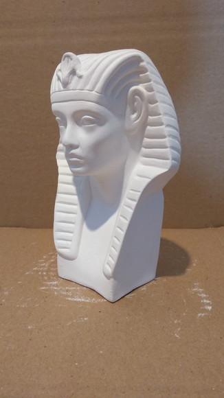 Escultura Busto do Faraó Imagem em Gesso Cru para Pintar